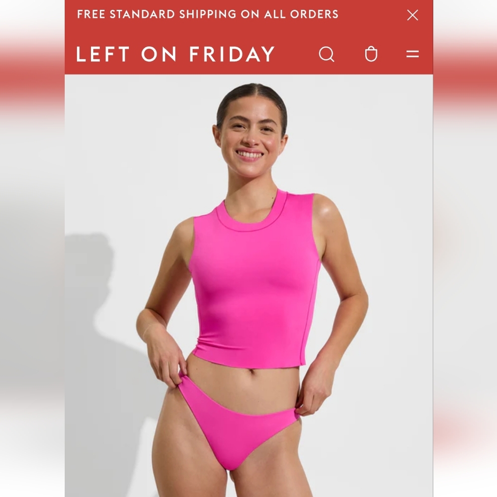 NWT Left On Friday Fuchsia Swimwear Top